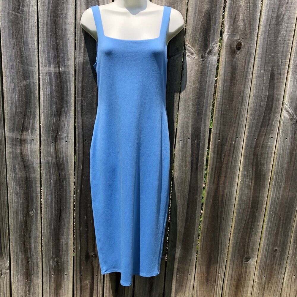 Lovers + Friends Medium Anthropologie Midi Dress Blue Donatella Sleeveless - Picture 3 of 8
